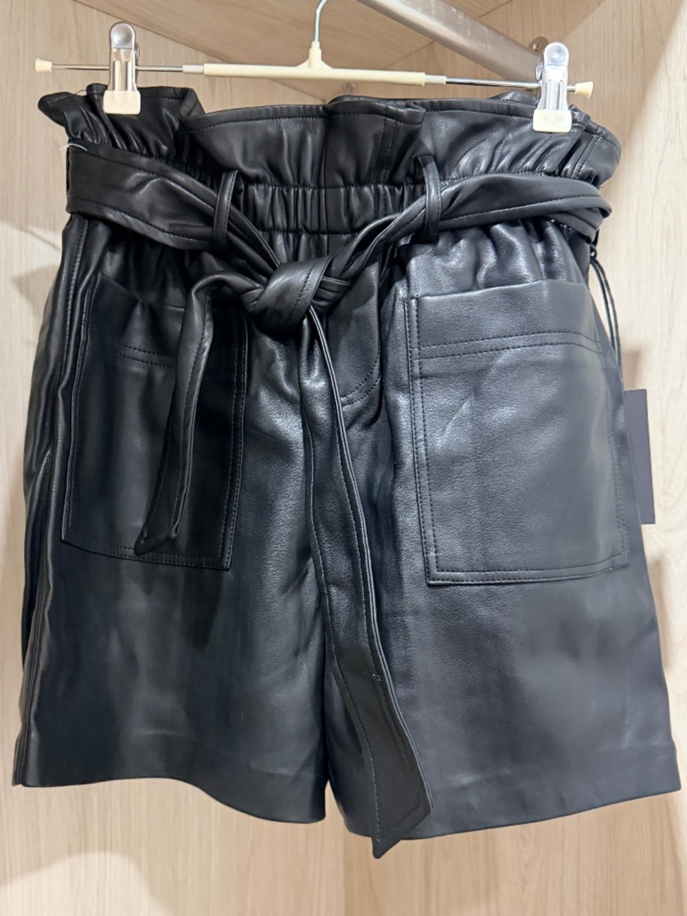 Black Leather Shorts. Brand New with Tags!